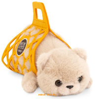 Игрушка мягкая - Кот Барсик в сумке бежевый 35 см., Orange B1003/35