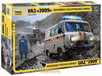 Модель сборная - Автомобиль аварийно-спасательной службы УАЗ 3909, 1/43, Звезда 43002з - Minsktoys.by