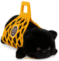 Игрушка мягкая - Кот Барсик в сумке черный 35 см., Orange B1001/35