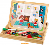 Бизи-чемоданчик - Дружная семья, двухсторонняя доска для рисования, Mapacha 76840